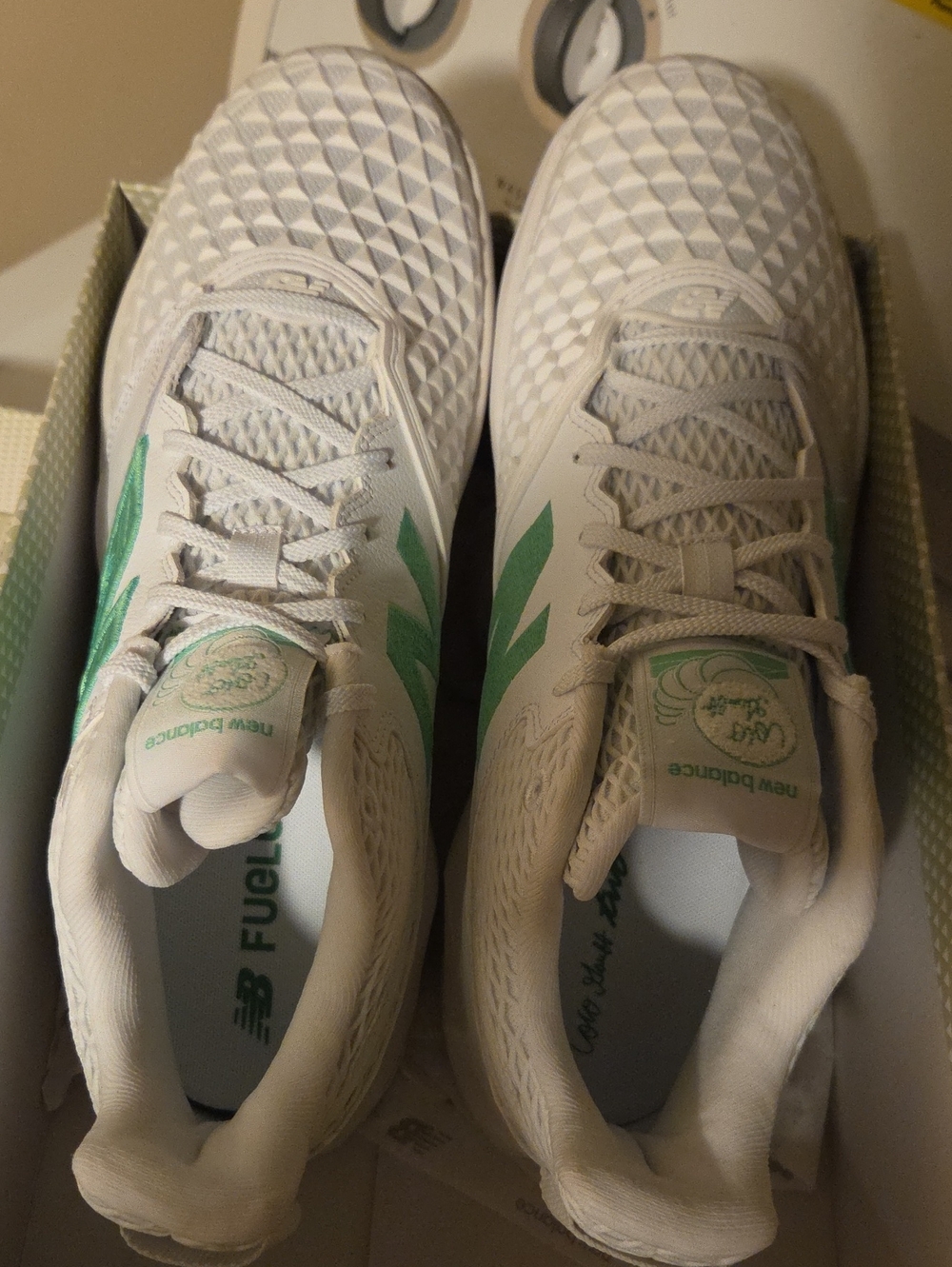 New Balance FUEL CELL.White Sneakers with Green Accents - Women's 14..Coco CG2